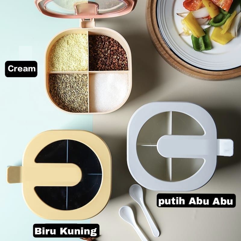 Kotak Bumbu Dapur 4 in 1 Tempat Bumbu Dapur Set/Wadah Bumbu⭐ ICM ⭐