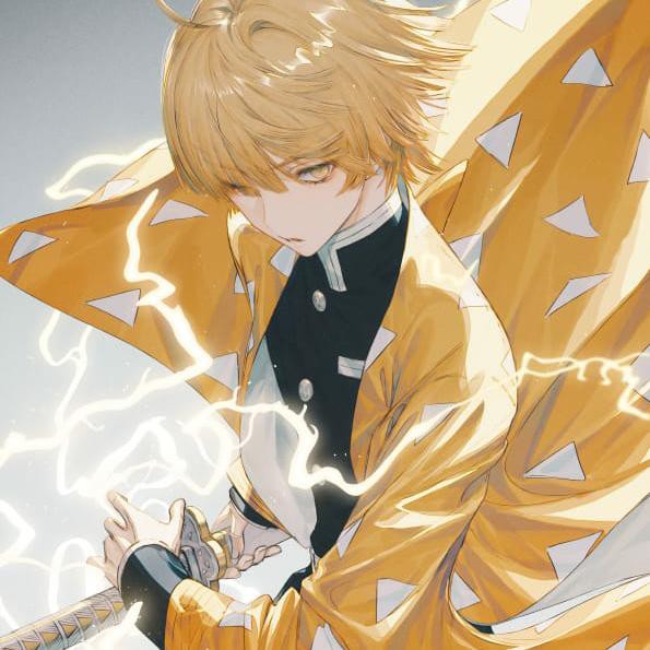 Costume Zenitsu Agatsuma From Kimetsu no Yaiba Fullset Rental