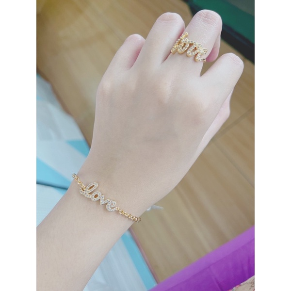 Gelang Cincin emas 1 set fashion