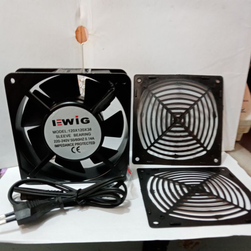 kipas /fan /blower ewig 4 inch + cover + kabel colokan + baut