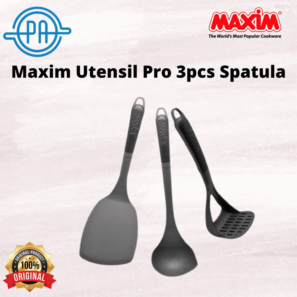 Sutil Ladle Potato Masher Nylon Tahan Panas / Maxim Utensil Pro 3pcs Spatula