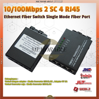 NEW Ethernet Fiber Switch 4RJ45 2 SC Optik Media Converter Single Mode Fiber Port 10/100M with power