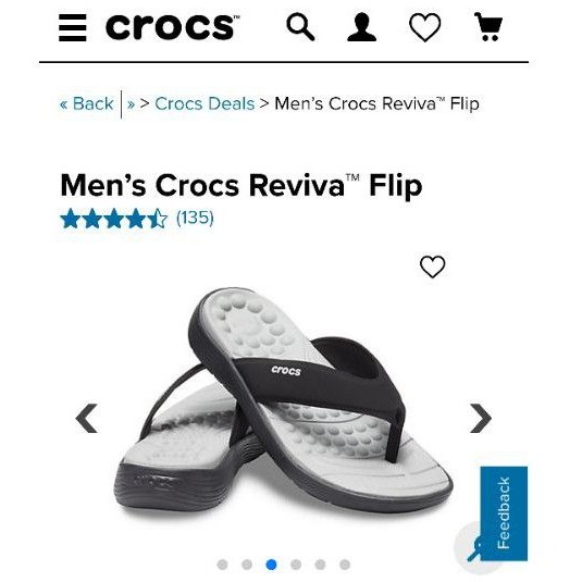 Crocs Reviva flip sendal jepit cowok pria karet empuk