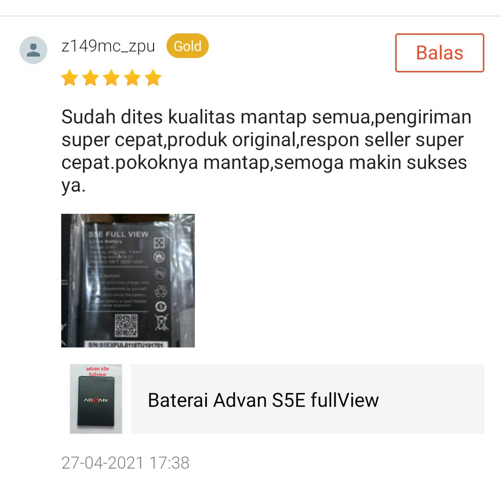 Baterai Advan S5E fullView 5062 Batt Battery