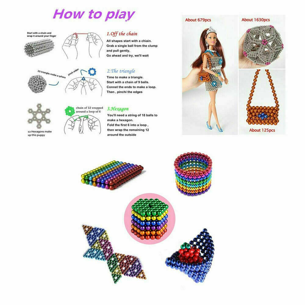 Magnetic Ball Multicolor / Mainan Bola Magnet Ball  Belajar Edukasi Kreatif Anak Anak Motorik Hobi