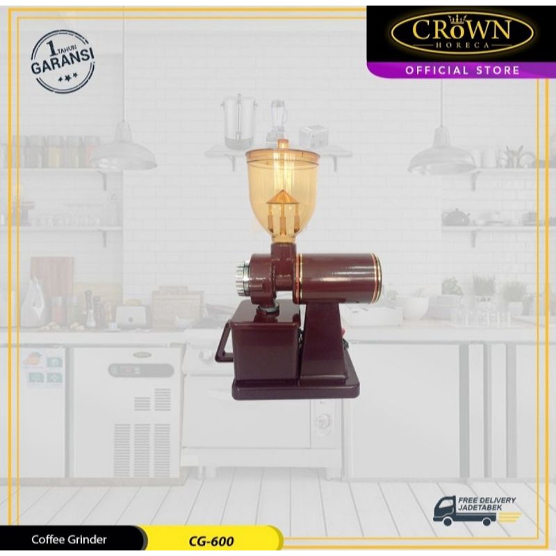 Crown Horeca CG-600 Coffee Grinder 250 Gram 150 Watt - Penggiling Biji Kopi Coklat