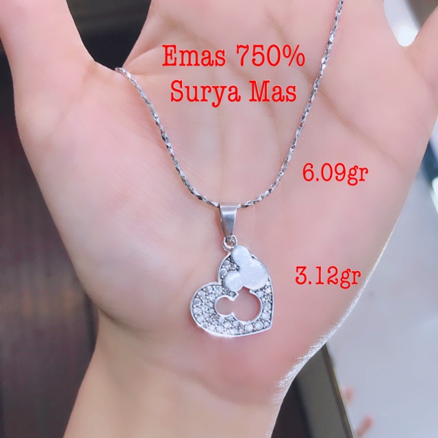 Kalung dan liontin emas 750%