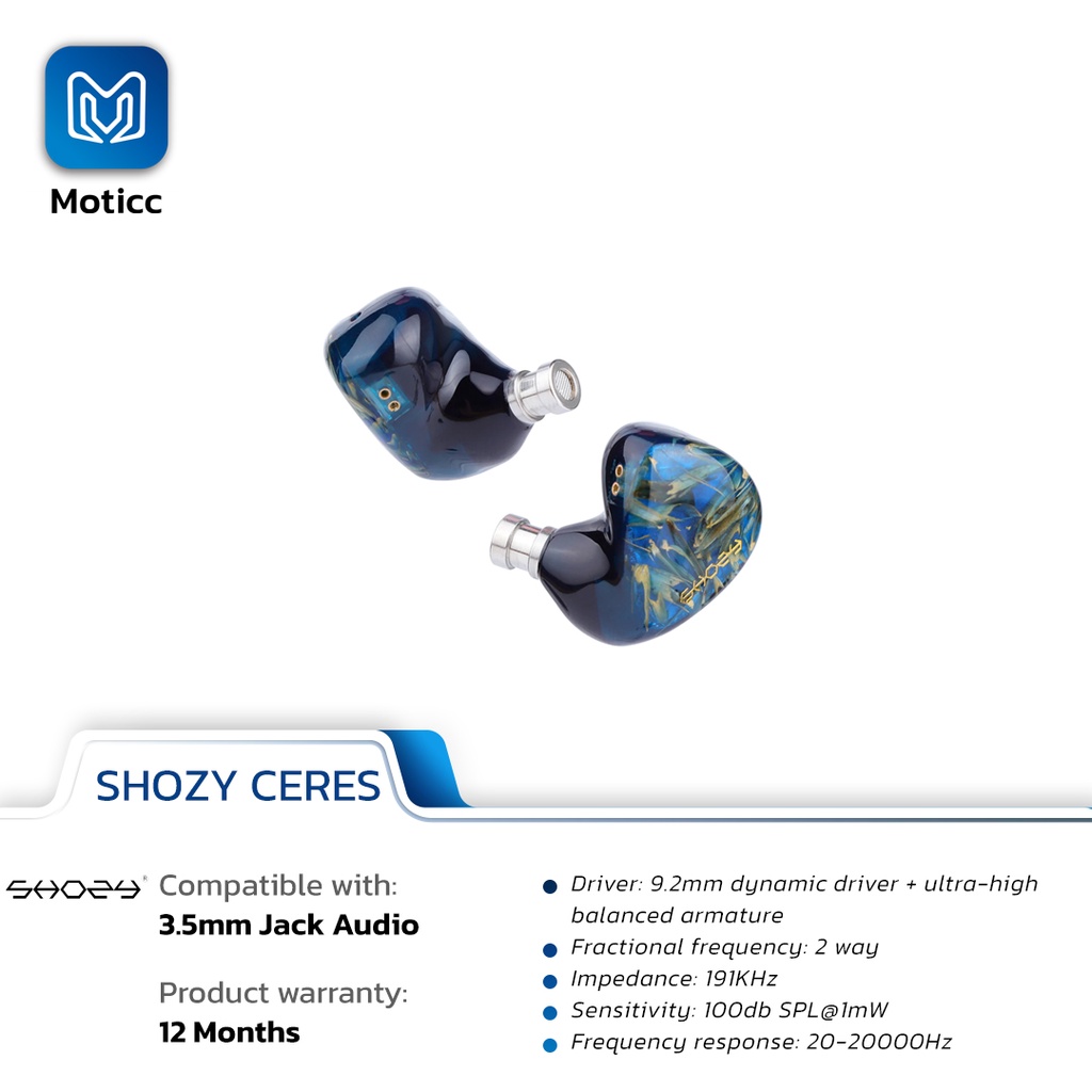 Shozy Ceres Hybrid Technology In Ear Earphone 2 Way Frequency Division