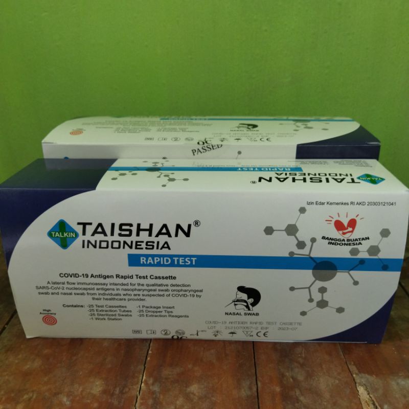 Rapid Antigen Swab Rapid Hidung Taishan 1 Box 25 Set Kemenkes Diasure 1 Box 20 Set Eceran