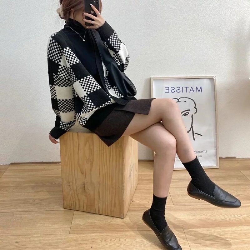 Cardigan checkered Import Premium