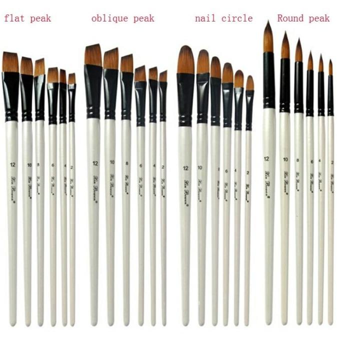 

Kuas Lukis Cat Air Akrilik Set 6 pcs Oil Paint Brush