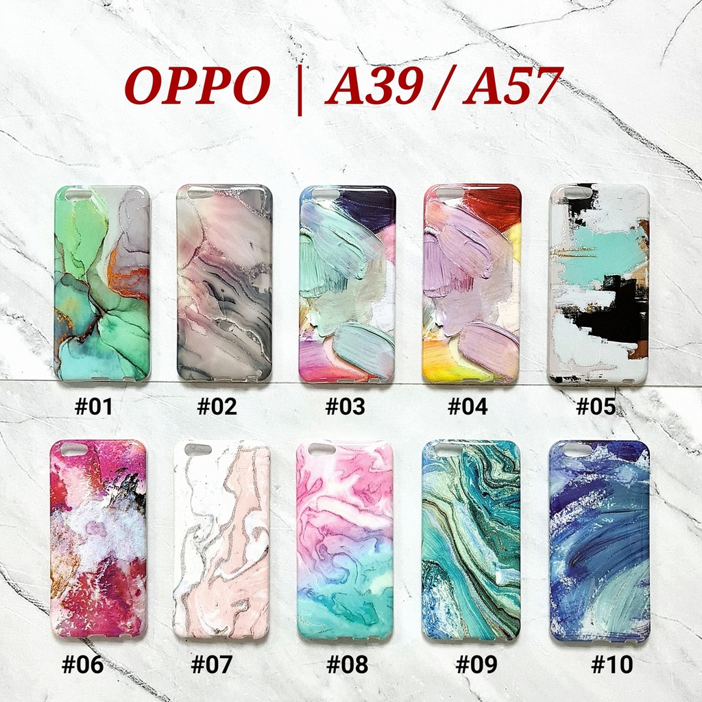 OPPO A37 / NEO 9  A39 / A57  A3S A5 C1  A5S A7 A12 A11K - PAINTING GLITER Soft Case Marble