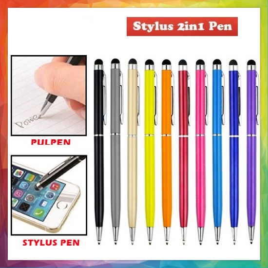 Stylus + Pen 2IN1 Ballpoint Pulpen Smartphone Hp Touchscreen Touch Screen Pena Sensitive Tablet