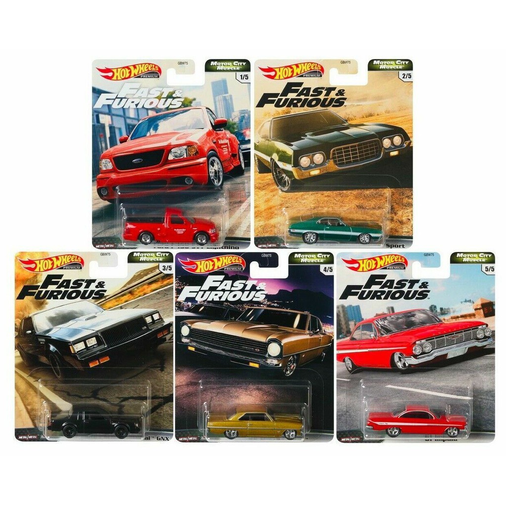 Hot Wheels FNF Fast and Furious Motor City Muscle ford F150 torino buick impala chevy nova Original