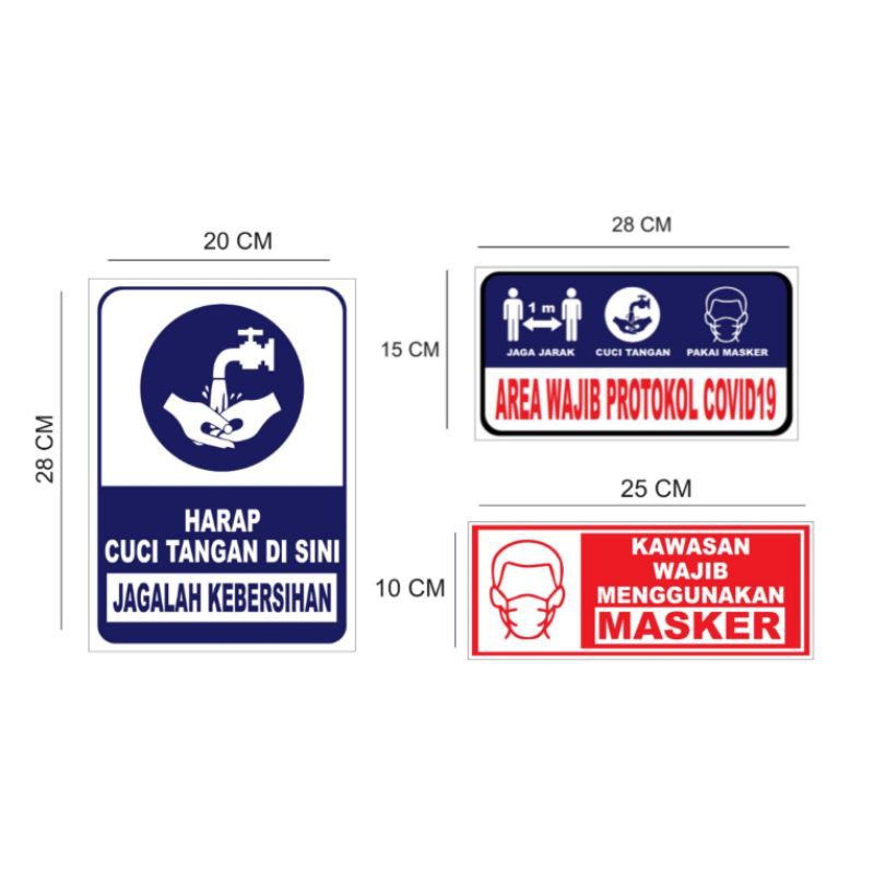 

Stiker Vynil Protokol Kesehatan Covid19 Anti Air Waterproof