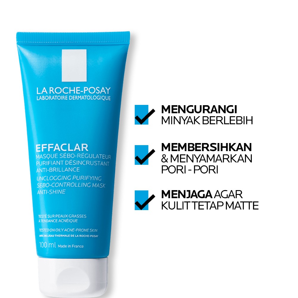 La Roche Posay Effaclar Oil Control &amp; Acne Clay Mask - Masker Wajah Kulit Jerawat/Berminyak