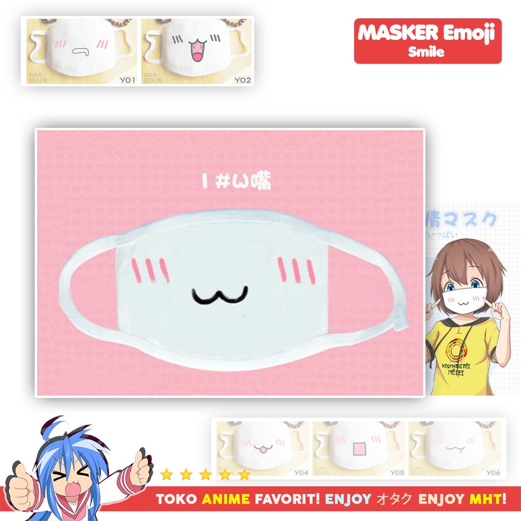 Masker Emoticon / Kaomoji Mask bisa untuk Masker Motor