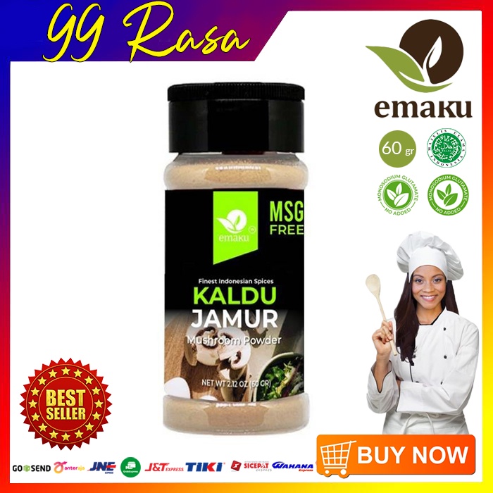 

Bumbu Masak Tabur Kaldu Jamur / Mushroom Powder No MSG 60gr | Emaku Seasoning Powder