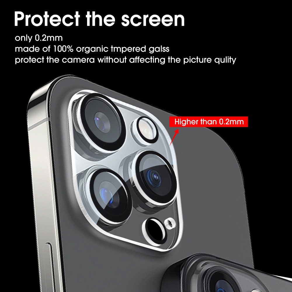 HD Lens Film Mobile Phone Camera Protection Film Full Coverage Tempered Glass Film Mobile Phone Lens Rear Film Compatible with IPhone 14/14 Plus/14 Pro/14 Pro Max