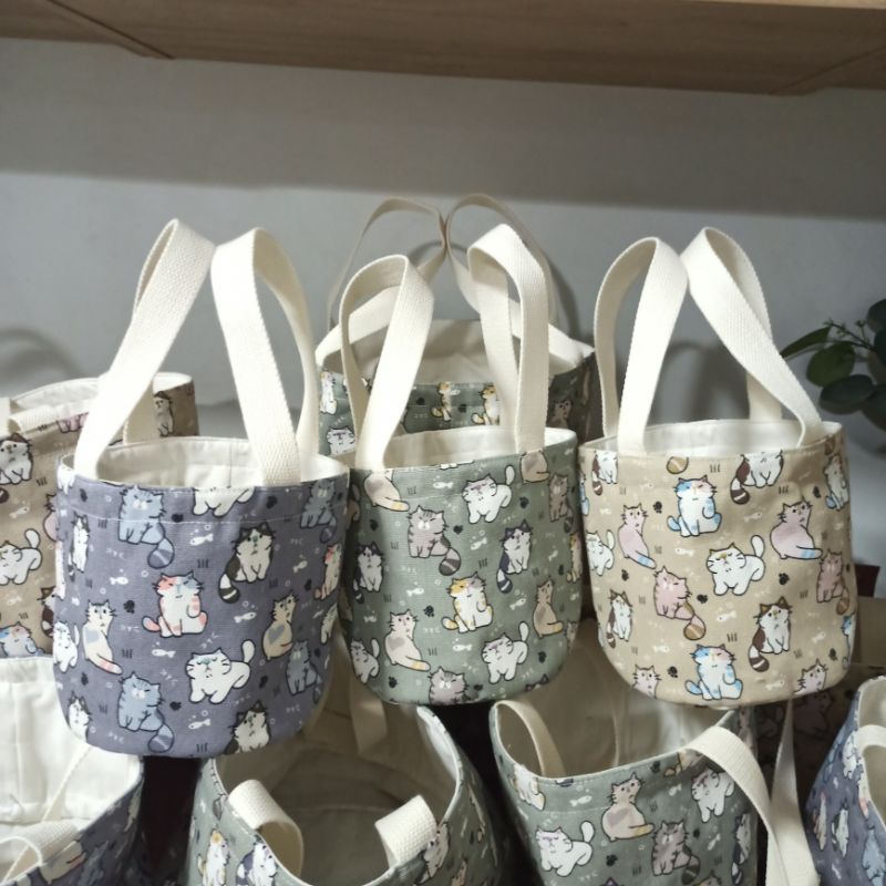 [BURNET] Tas Hampers Bucket Bag Canvas Souvenir Bags Kanvas Motif