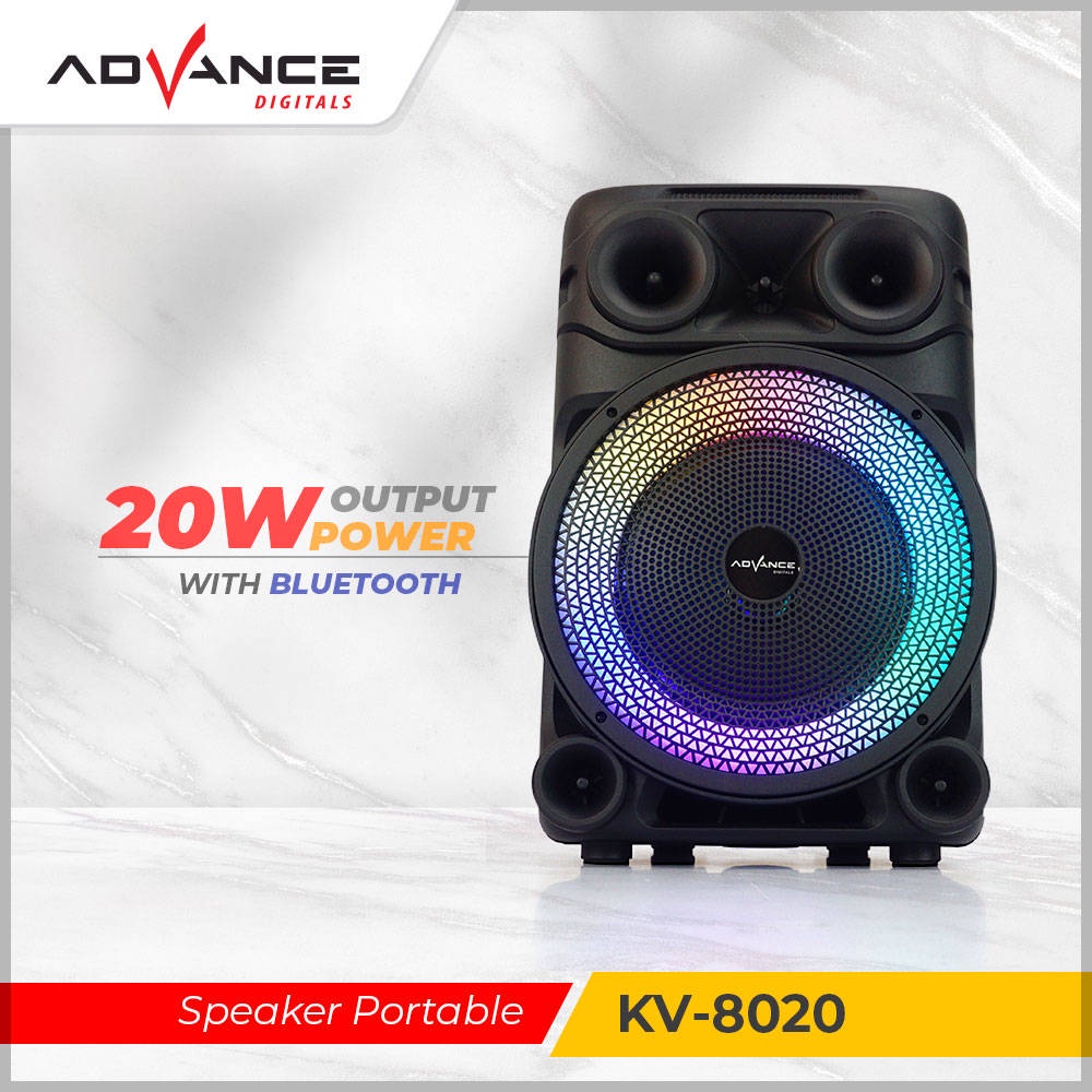 【READY STOCK】 Advance KV8020 Speaker Meeting Portable Rgb Led Speaker Bluetooth Microphone Duet I Garansi Resmi 1 Tahun