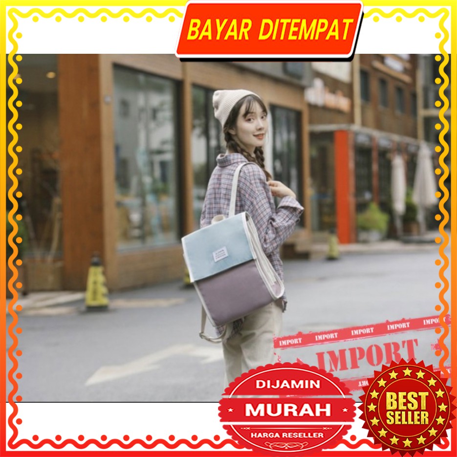 WYK41 Tas Ransel Korea Warna Layers Colour Backpack 2019 
