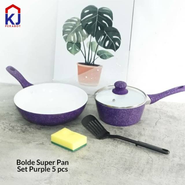 SUPER PAN BOLDE PANCI KERAMIK SET 5PCS ORIGINAL - UNGU