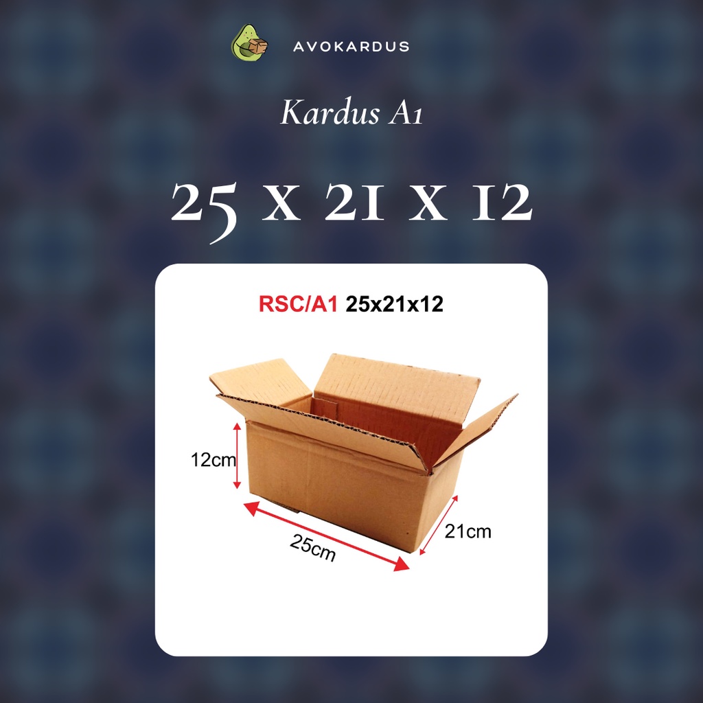 

Kardus / Box / Karton / Packing / Packaging / Kotak / Dus RSC / A1 – 25 x 21 x 12 B-Flute