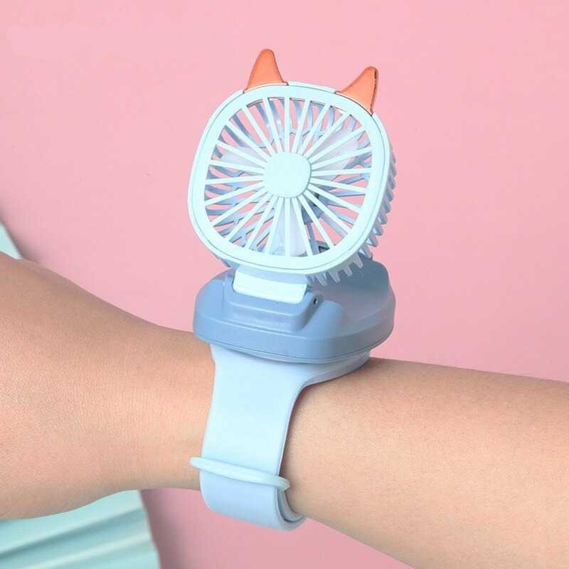 JAM TANGAN KIPAS CUTE KITTY CAT RGB LED GOOD QUALITY