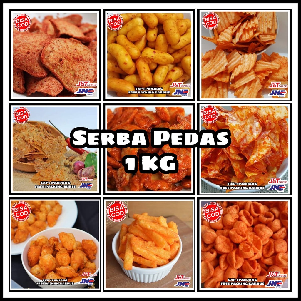 

COD snack kiloan makanan ringan 1 KG jajanan jadul zaman now cemilan pedas manis gurih asin renyah