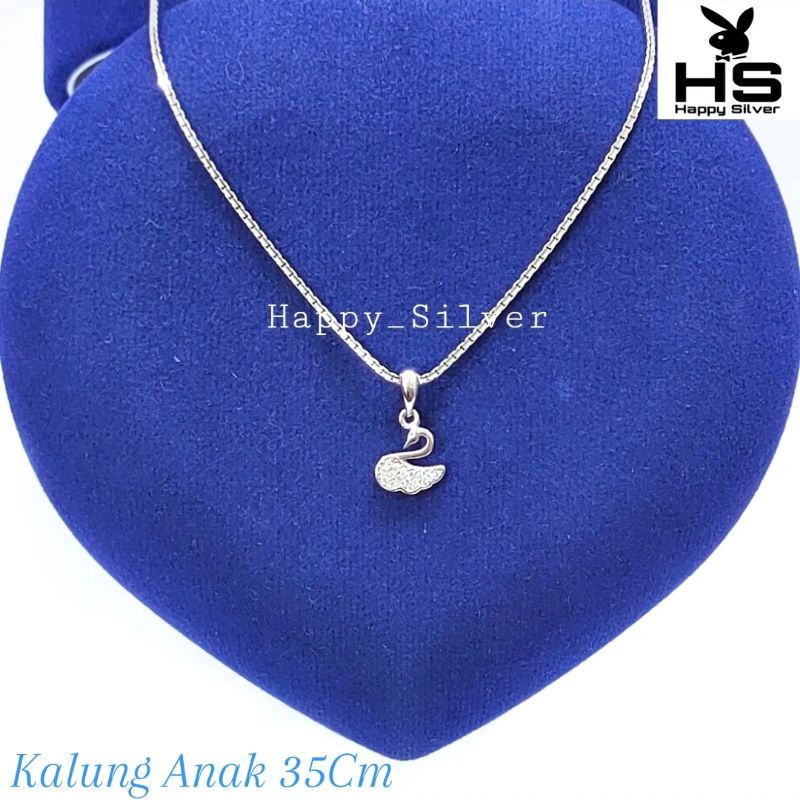 SET KALUNG ANAK / DEWASA PERAK ASLI SILVER 925 LAPIS EMAS PUTIH - MODEL KALUNG ITALISANTA - PERHIASA