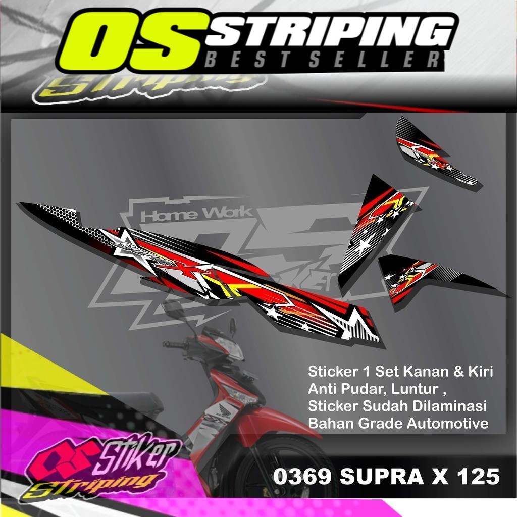 0369 stiker striping lis variasi supra x 125 2007 -2013
