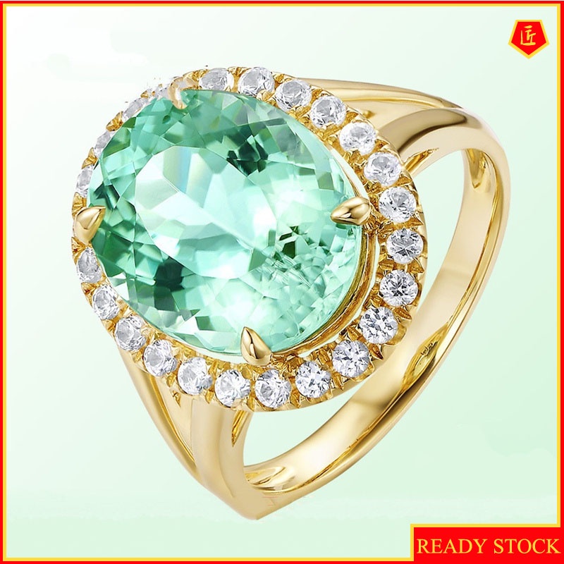 [Ready Stock]Fashion Elegant Emerald Diamond Ring