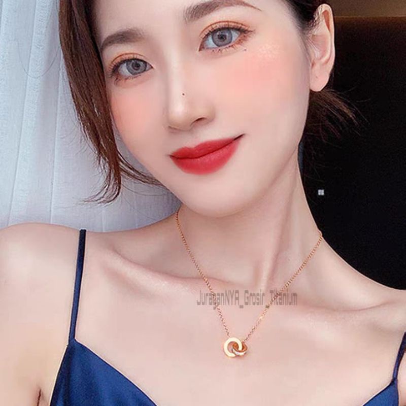 Kalung Titanium Elegant Full Mata Super Cantik Anti Karat Anti Luntur