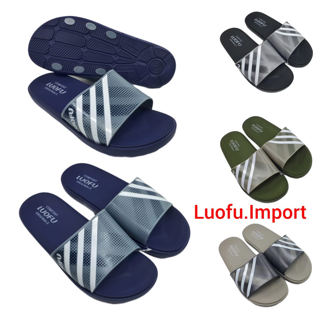 COD Luofu E-7172 RL Size 40 - 44 Sandal Flip Flop Pria Keren Selop Slip Slide Karet Jelly Sendal Ori