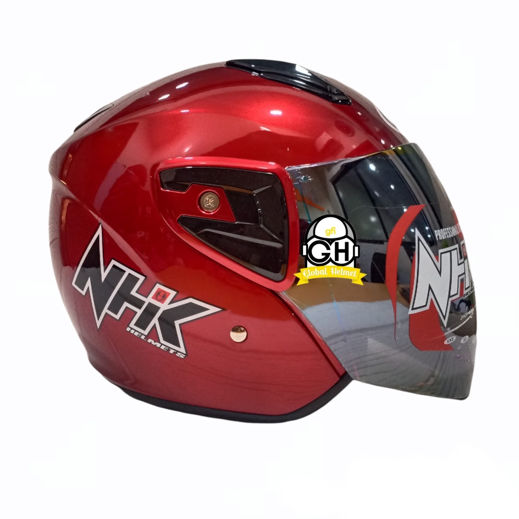 NHK R7 SR SOLID RED MAROON HALF FACE TERBARU KYOTO GALAXY