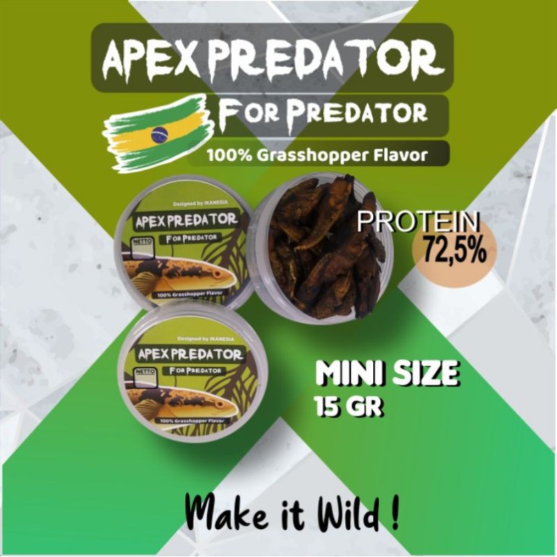 Pakan Makanan Ikan Predator Apex Predator Belalang Kering Channa - Mini Size