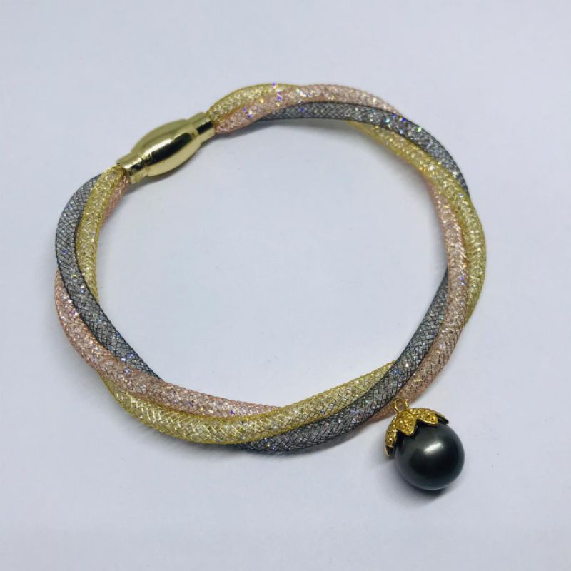 gelang tali gliter mutiara laut