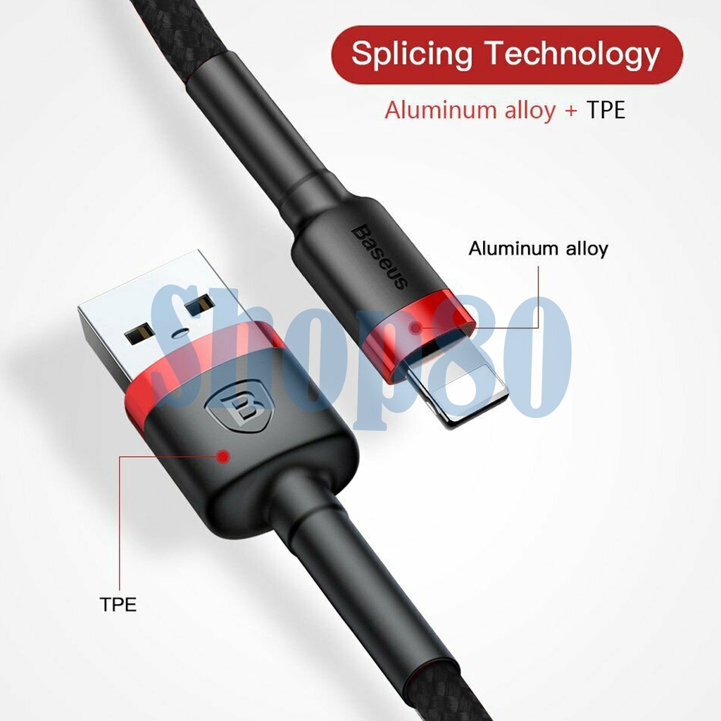 Baseus USB to Lightning Cable Fast Charging Kabel Charger Cafule Apple iPhone iPad PD QC 50cm 1m 2m