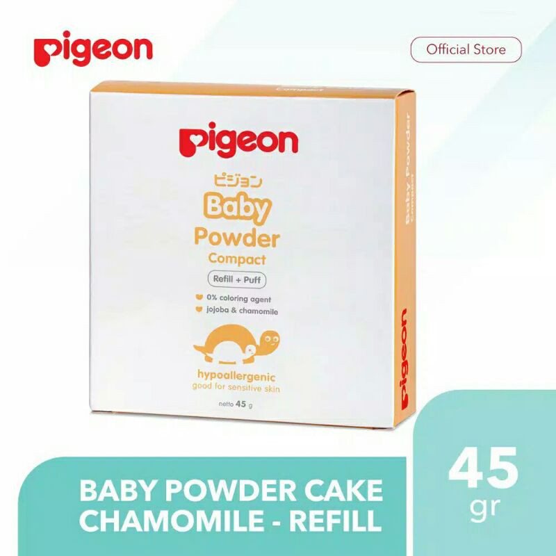 ❤AURORA❤ PIGEON Baby Powder Cake Chamomile 45Gr | Bedak Padat Bayi