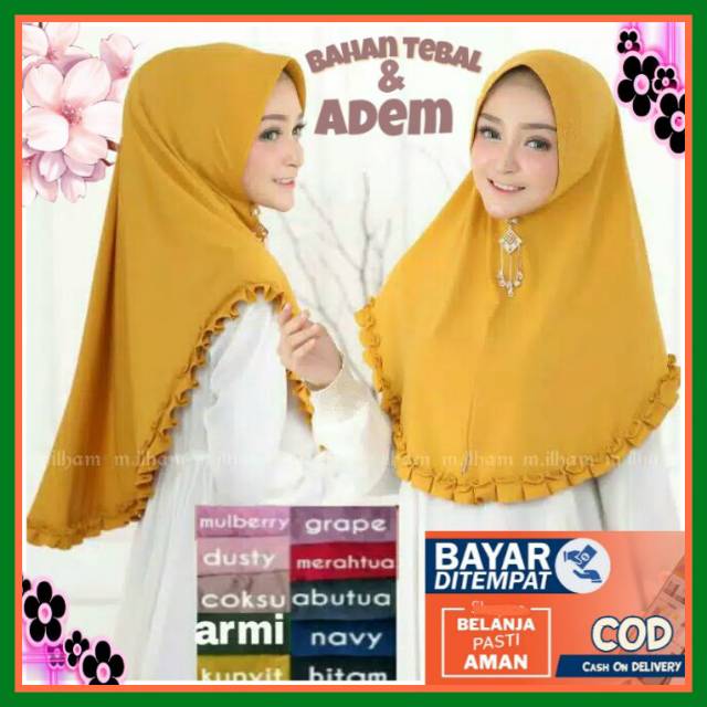 JILBAB INSTAN KEKINIAN KINAN VARIASI REMPEL HIJAB INSTANT ORIGINAL M ILHAM