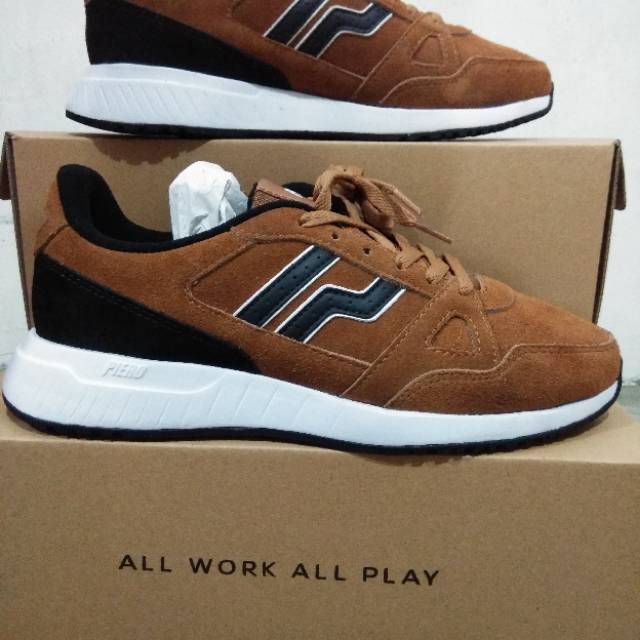 Sepatu Sneakers Casual Terbaru Piero Rusher Lux Original Hitam Coklat Navy