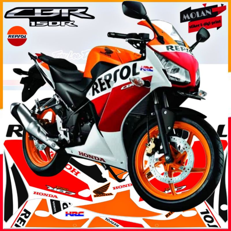 Decal Sticker Striping Variasi Motif Ori CBR 150 R REPSOL K45-CBR REPSOL 2014-CBR REPSOL 2015-CBR RE