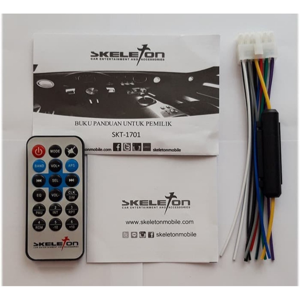 HEAD UNIT SINGLE DIN MP3 PLAYER RADIO USB BLUETOOTH SKT-1701B