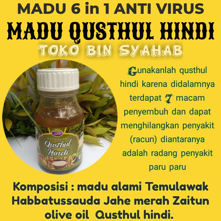 qusthul hindi madu 6 in 1 350 gram anti virus perkuat imun