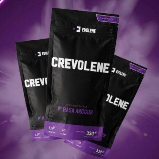 CREVOLENE CREATINE EVOLENE / 330GR 60 SERVING / RASA ANGGUR BPOM HALAL