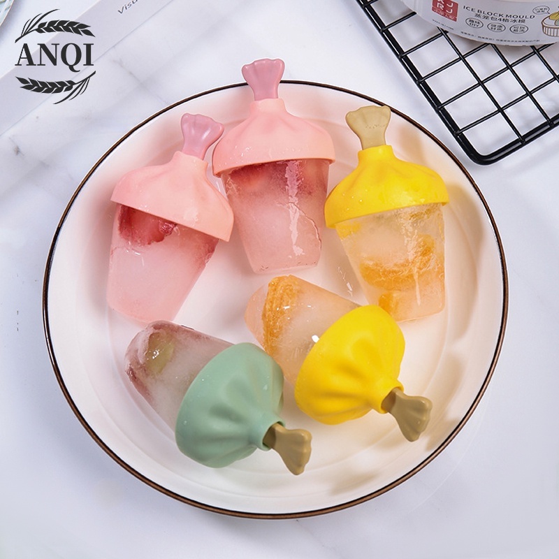 ANQI 1888 Cetakan Es Krim / Es Loli / Agar-agar + Stick Es Krim Stik Kotak