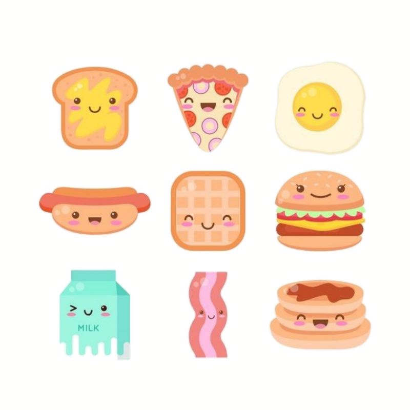 Kawaii food sticker