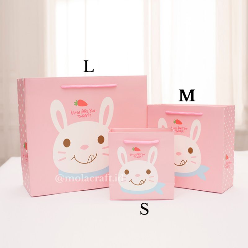 

Paper bag (karakter bunny pink)/souvenir bag/bungkus kado/gift bag