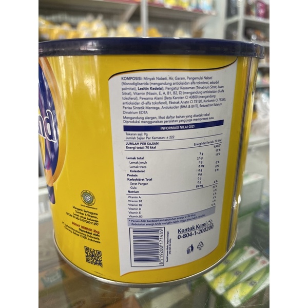 Margarin BlueBand Master 2kg / mentega / butter / margarine kaleng blue band